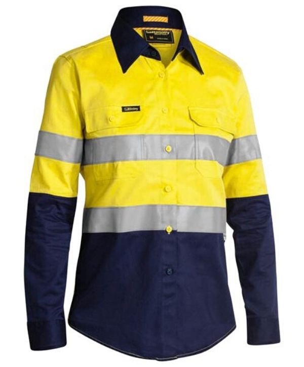 3M Taped, 2 Tone, Womens Hi Vis Industrial Vented Shirt - Ticketwear NZ