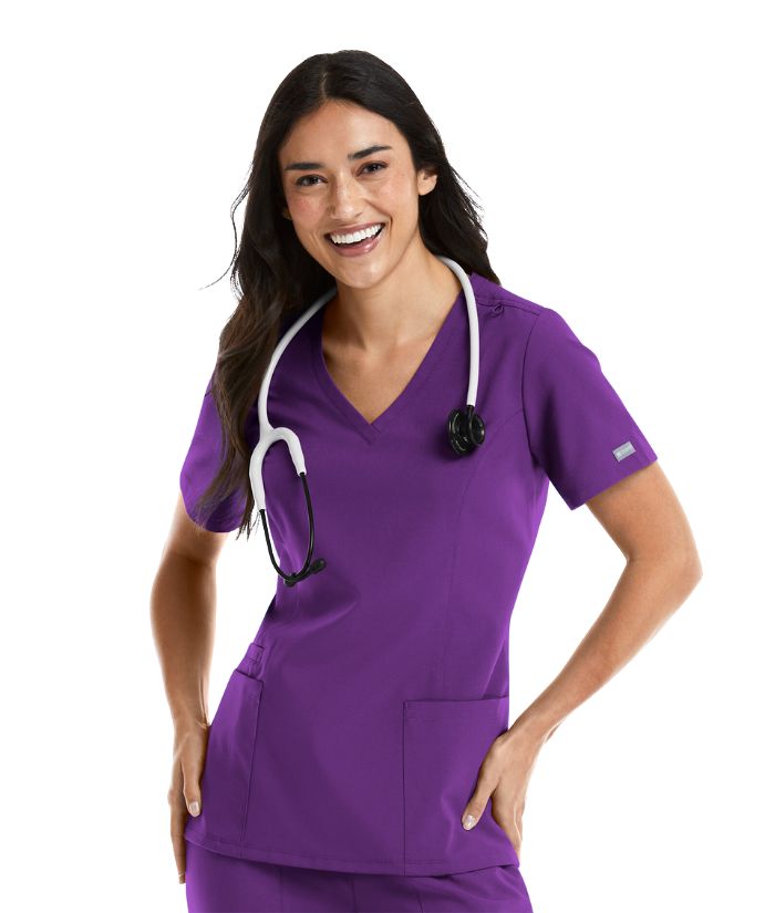 Momentum Womens Double V-Neck Scrub Top