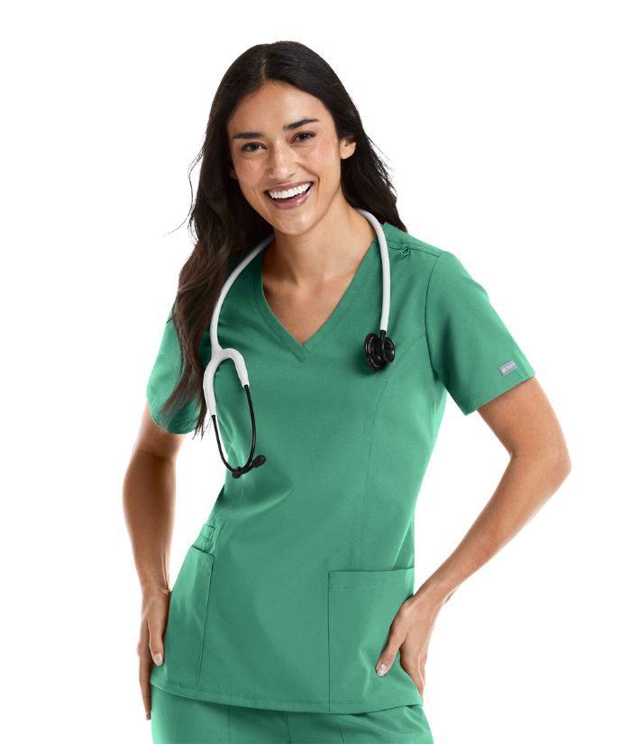 Momentum Womens Double V-Neck Scrub Top