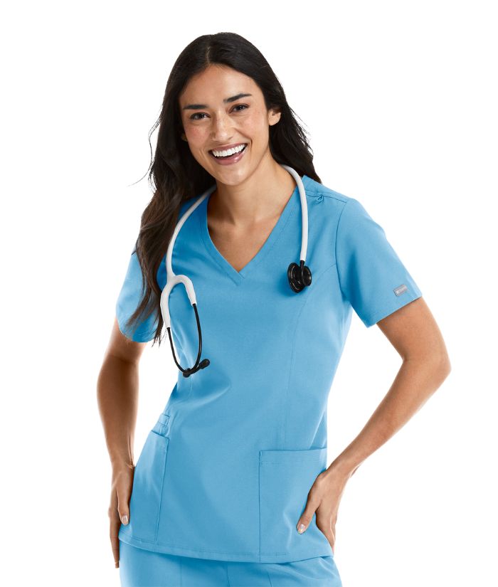 Momentum Womens Double V-Neck Scrub Top