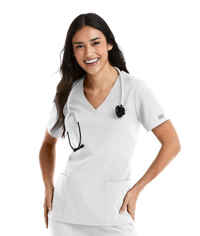 Momentum Womens Double V-Neck Scrub Top