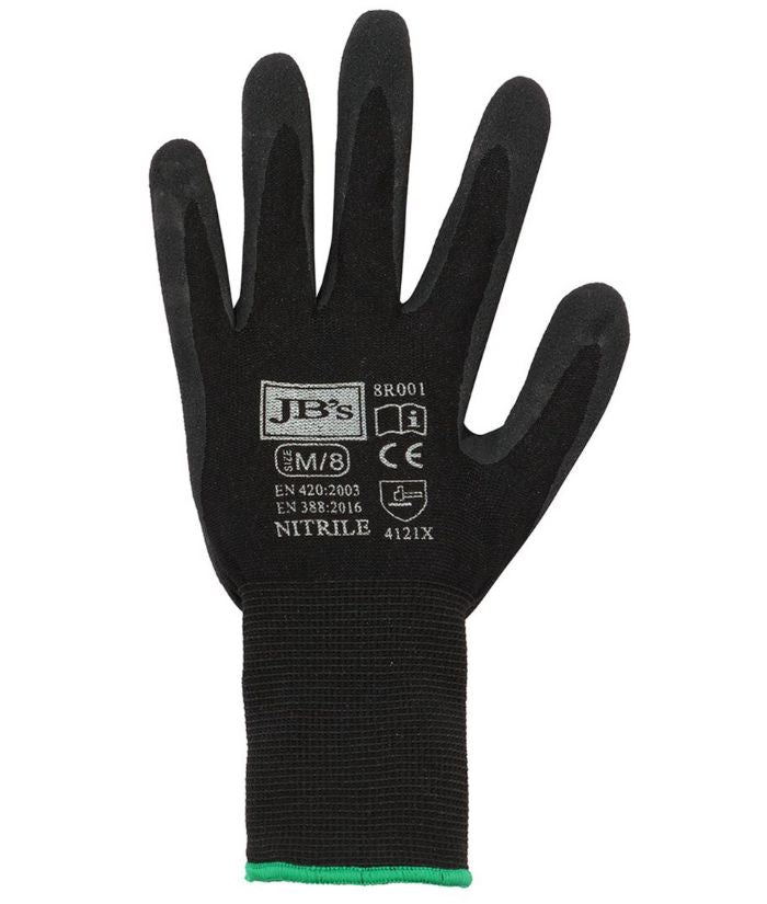 JB's Black Nitrile Beathable Glove (12 Pack)