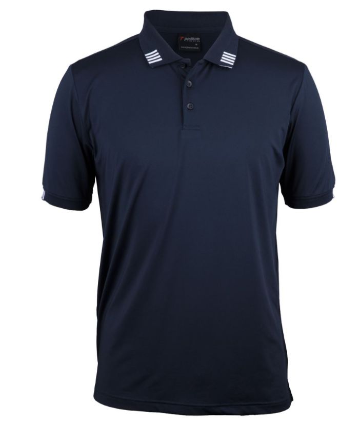 Podium 4 Stripe Short Sleeve Stretch Polo