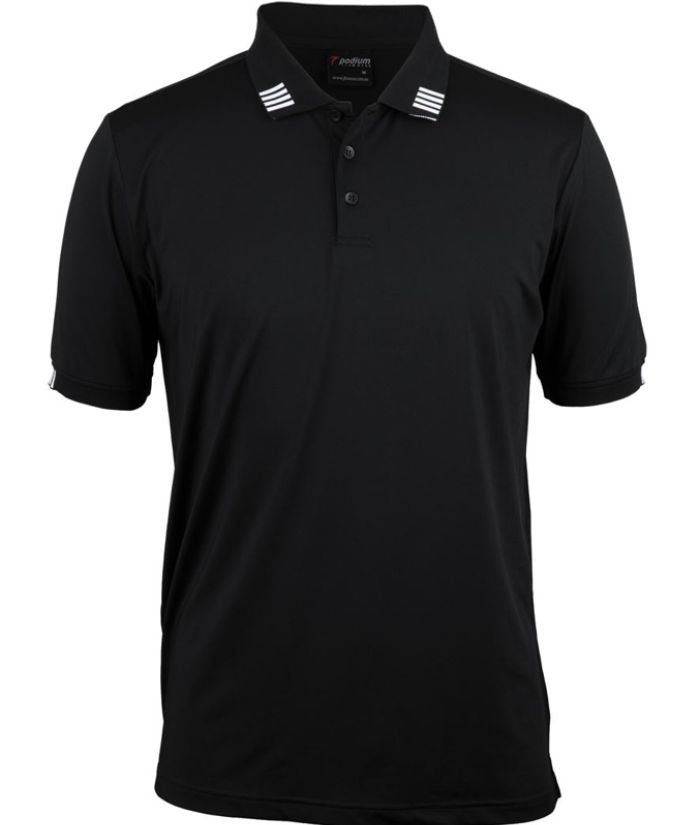 Podium 4 Stripe Short Sleeve Stretch Polo