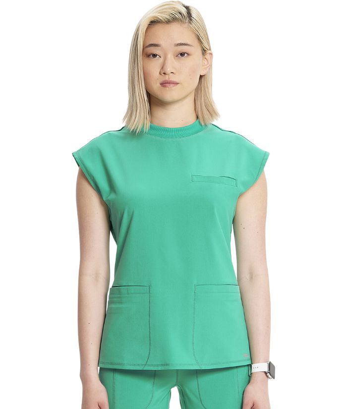 Infinity Mock Neck Scrub Top