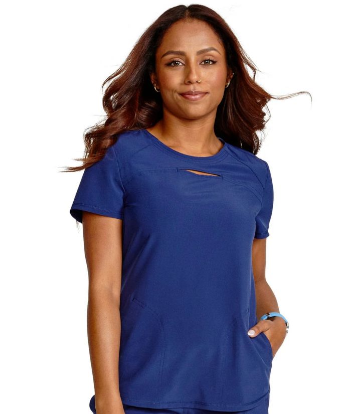 Allura Stylized Round Neck Scrub Top