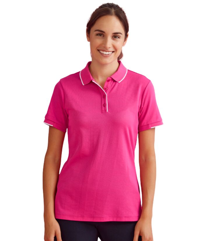 Womens Pink Short Sleeve Polo