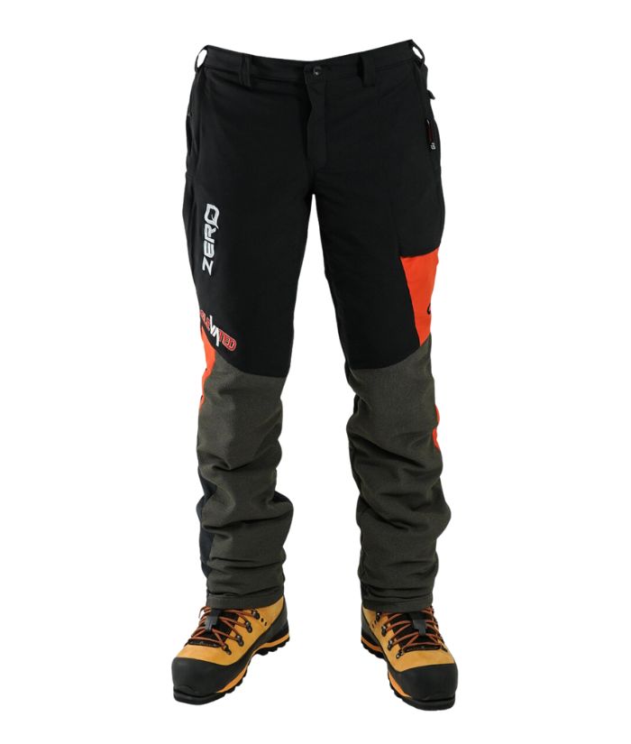 Clogger Elevated Edition Zero Gen2 Light and Cool Men's Arborist Chainsaw Trousers - Black/Red