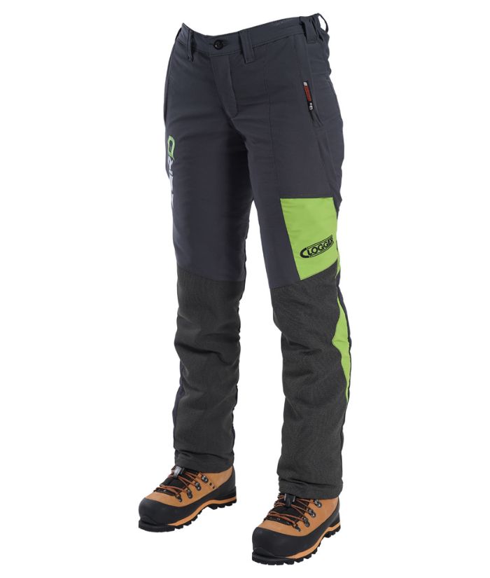 Clogger Zero Gen2 Light and Cool Women's Chainsaw Trousers - Grey/Green