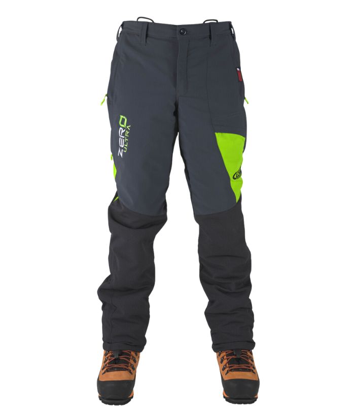 Clogger Zero Ultra Men's Premium Chainsaw Trousers - Grey/Green