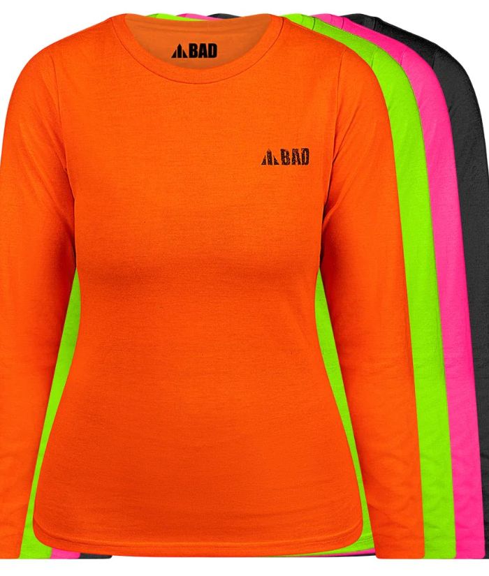 BAD Workwear Women's Trademark Hi Viz Long Sleeve Tee