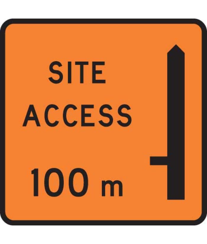 Level 1- Site Access “X” meters on left Sign