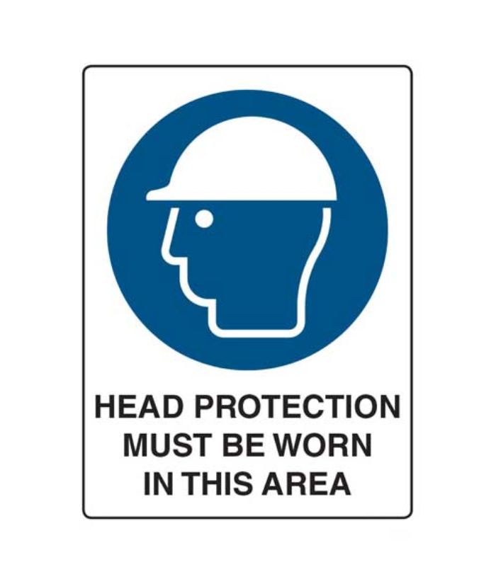 Head Protection Must Be Worn In This Area Sign