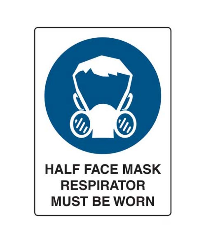 Half Face Mask Respirator Be Worn Sign