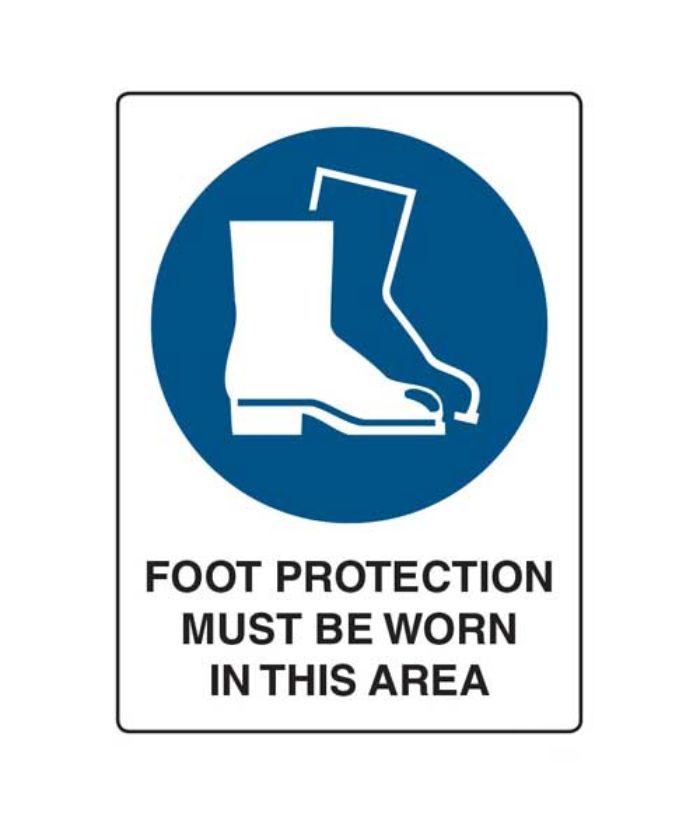 Foot Protection Must Be Worn In This Area Sign