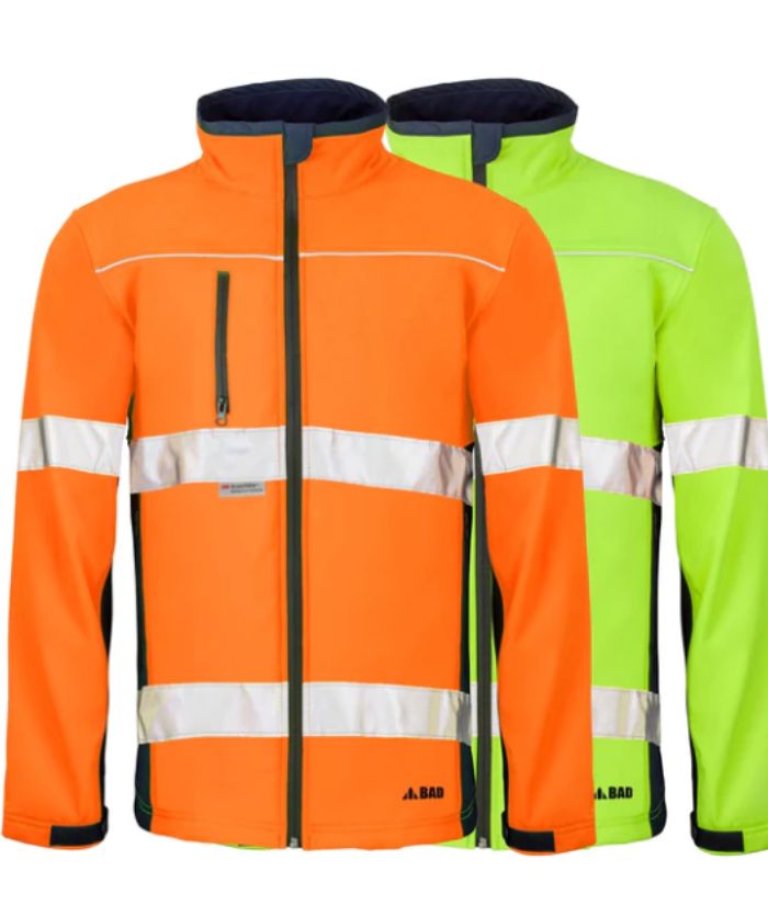 BAD Workwear Waterproof Hi Vis Softshell Jacket with 3M Tape