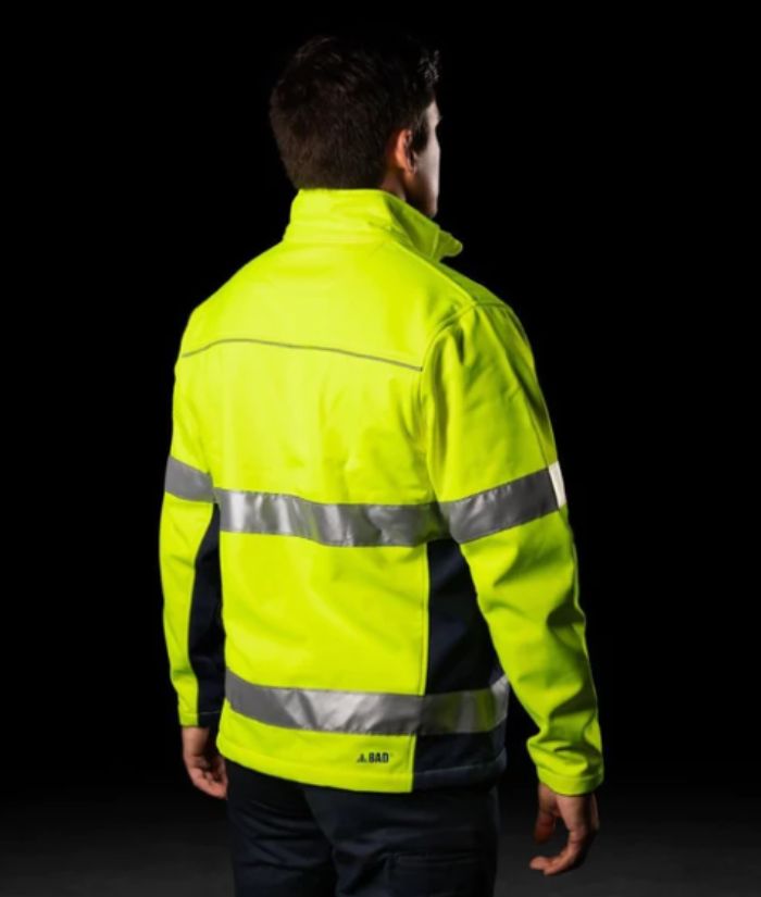 BAD Workwear Waterproof Hi Vis Softshell Jacket with 3M Tape