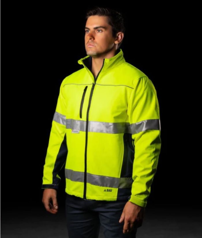 BAD Workwear Waterproof Hi Vis Softshell Jacket with 3M Tape