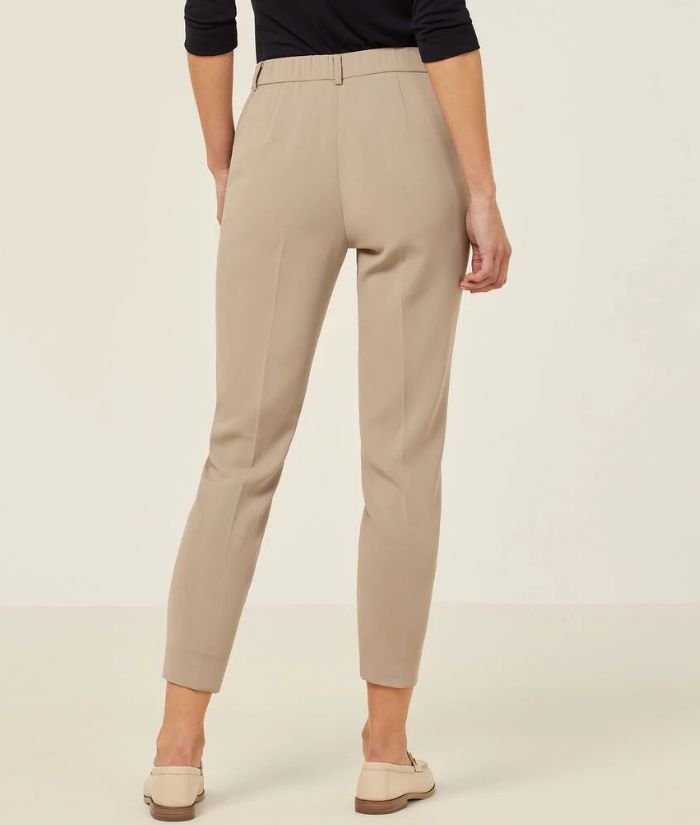 Crepe Stretch High Waist Cropped Pant