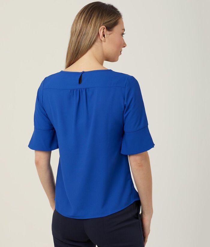 French Georgette Fluted Sleeve Top