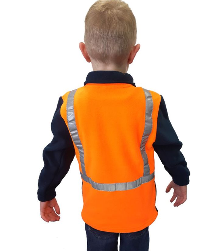 Caution Children's Hi-Vis Polar Fleece 1/2 Zip