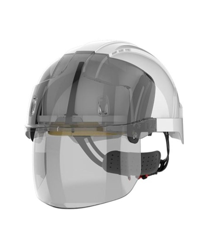 EVO VISTA SHIELD NON VENTED WHITE/SMOKE HELMET - WHEEL RATCHET - CLEAR VISOR