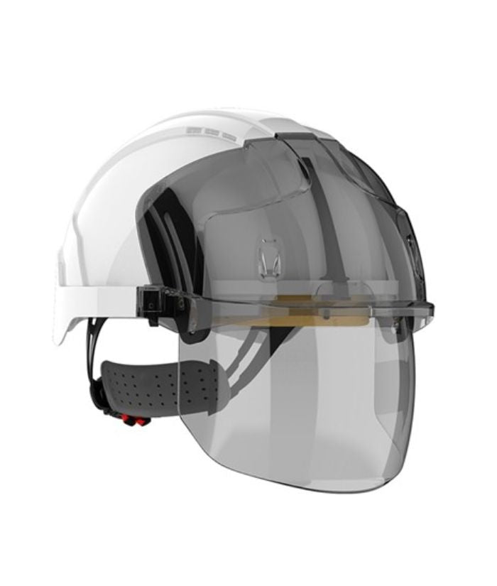 EVO VISTA SHIELD NON VENTED WHITE/SMOKE HELMET - WHEEL RATCHET - CLEAR VISOR