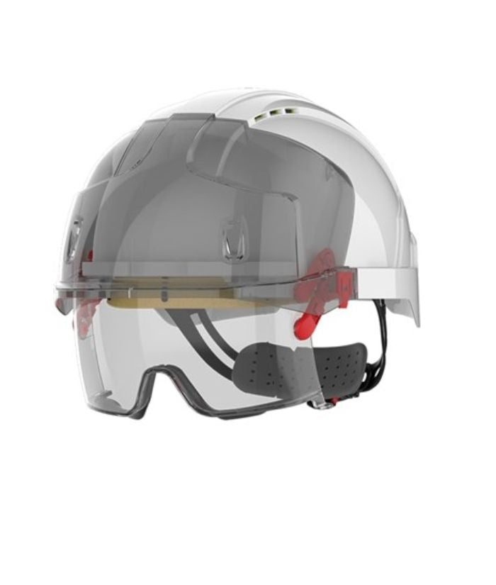 EVO VISTA LENS VENTED WHITE/SMOKE HELMET - WHEEL RATCHET - CLEAR LENS