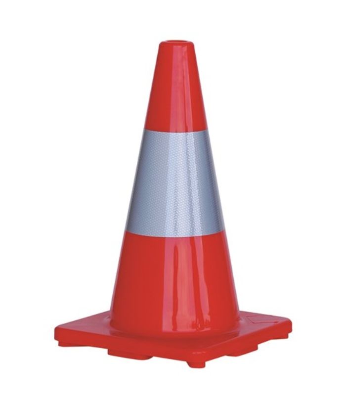 Orange PVC Traffic Cone with Reflective Tape 450mm