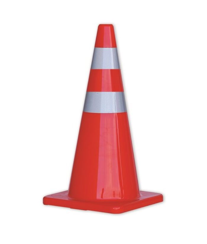 Orange Hi-Vis Traffic Cones With Reflective Band 900mm