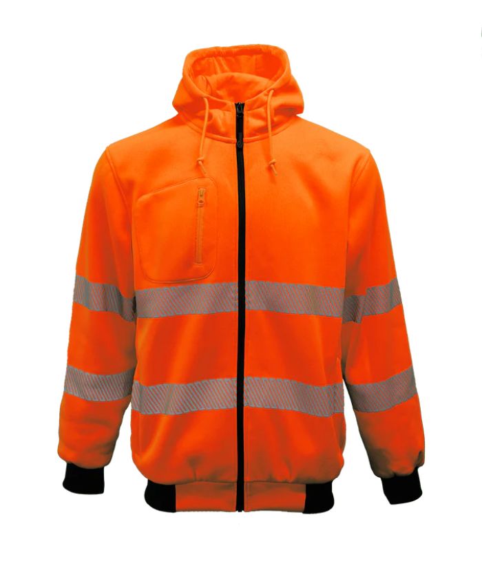 Work-Guard Recycled Hi Vis Day/Night Zipped Hoodie