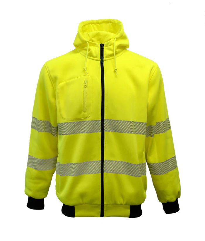 Work-Guard Recycled Hi Vis Day/Night Zipped Hoodie