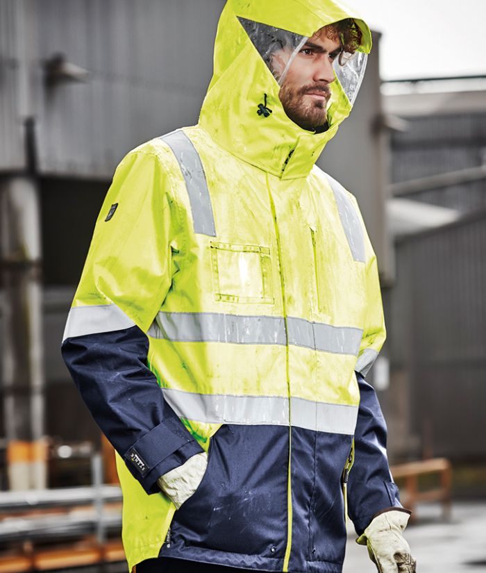 Mens Hi Vis 4 In 1 Waterproof Jacket