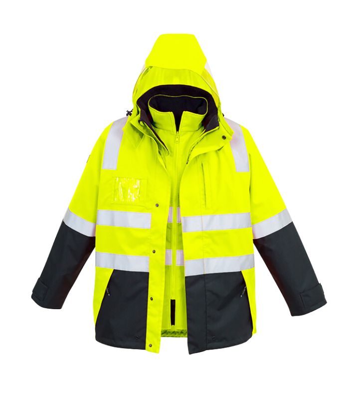 Mens Hi Vis 4 In 1 Waterproof Jacket