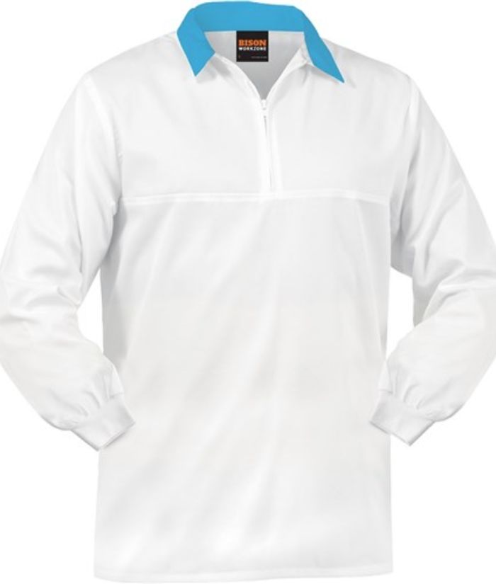 SMARTZONE L/S Jerkin 240gsm Polycotton Zip with Coloured Collars