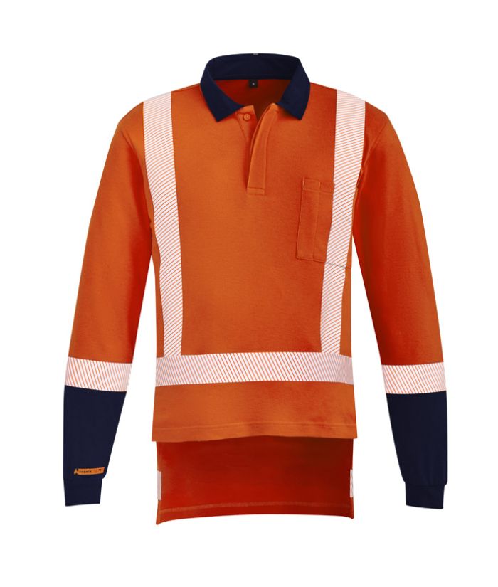 Mens Orange Flame TTMC-W23 X Back Taped Polo