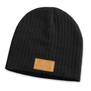 Nebraska Cable Knit Beanie with Patch - Uniforms and Workwear NZ - Ticketwearconz