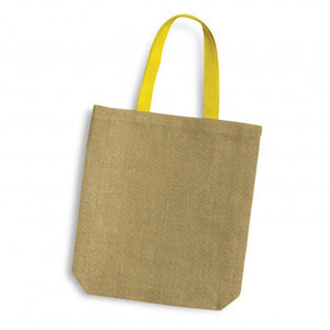 Thera Jute Tote Bag Coloured Handles - Uniforms and Workwear NZ - Ticketwearconz