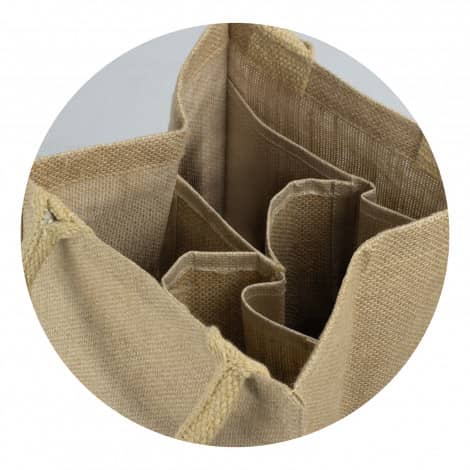 Jute Four Bottle Wine Carrier Bag