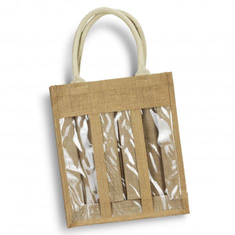 Serena Jute Tripple Wine Carrier Bag