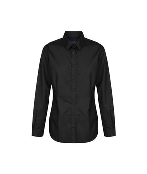 Nicholson Premium Poplin, Womens Long Sleeve Shirt - Uniforms and Workwear NZ - Ticketwearconz