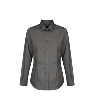 Nicholson Premium Poplin, Womens Long Sleeve Shirt - Uniforms and Workwear NZ - Ticketwearconz