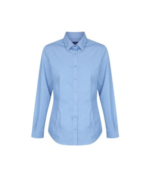 Nicholson Premium Poplin, Womens Long Sleeve Shirt - Uniforms and Workwear NZ - Ticketwearconz