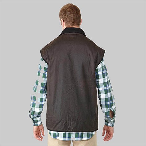 Mens Foxton Wool Lined, Oilskin Vest - Uniforms and Workwear NZ - Ticketwearconz