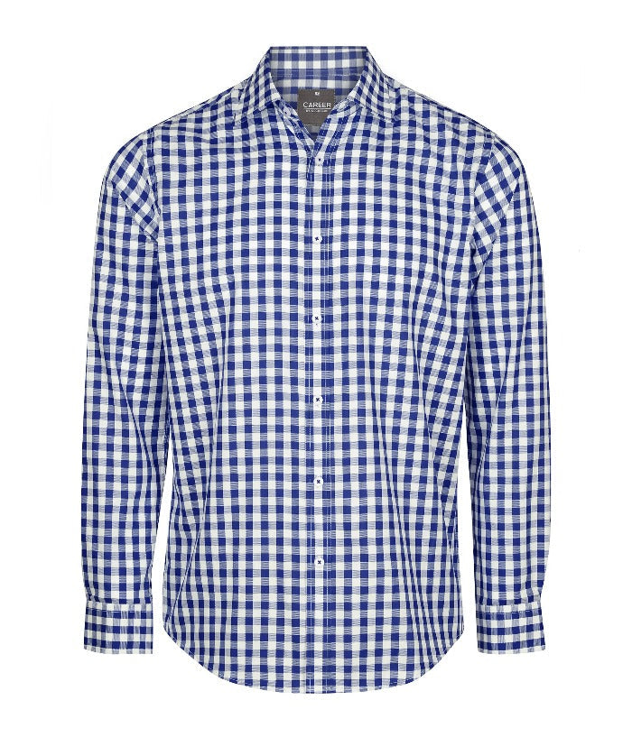 Degraves Royal Oxford Check Mens L/S Shirt - Uniforms and Workwear NZ - Ticketwearconz