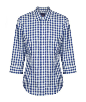 Degraves Royal Oxford Check 3/4 Sleeve Womens Shirt - Uniforms and Workwear NZ - Ticketwearconz