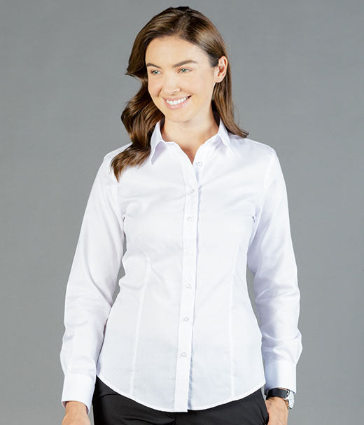 Ultimate White Long Sleeve Womens Shirt - Career Slim Fit-1908wl