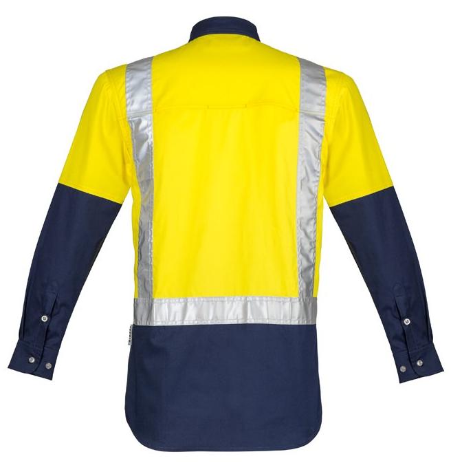 Mens Hi Vis Spliced Industrial Shirt - Shoulder Taped - Uniforms and Workwear NZ - Ticketwearconz