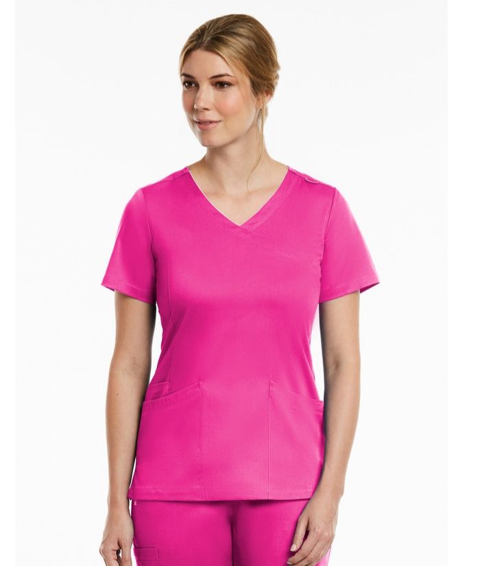 Matrix Curved Mock Wrap Top - Uniforms and Workwear NZ - Ticketwearconz