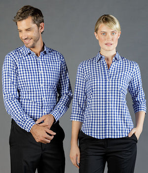 Degraves Royal Oxford Check Mens L/S Shirt - Uniforms and Workwear NZ - Ticketwearconz